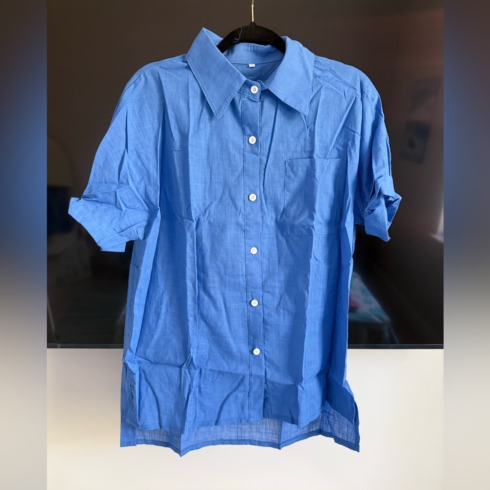 Blue Button-Up Shirt - Picture 2 of 4